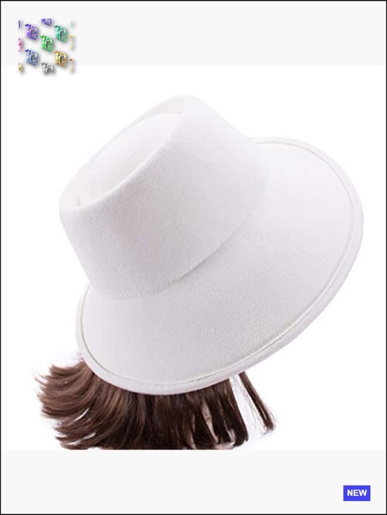 Wool Felt Fedora Hat Asymmetrical Brim Classic Church  display picture 1